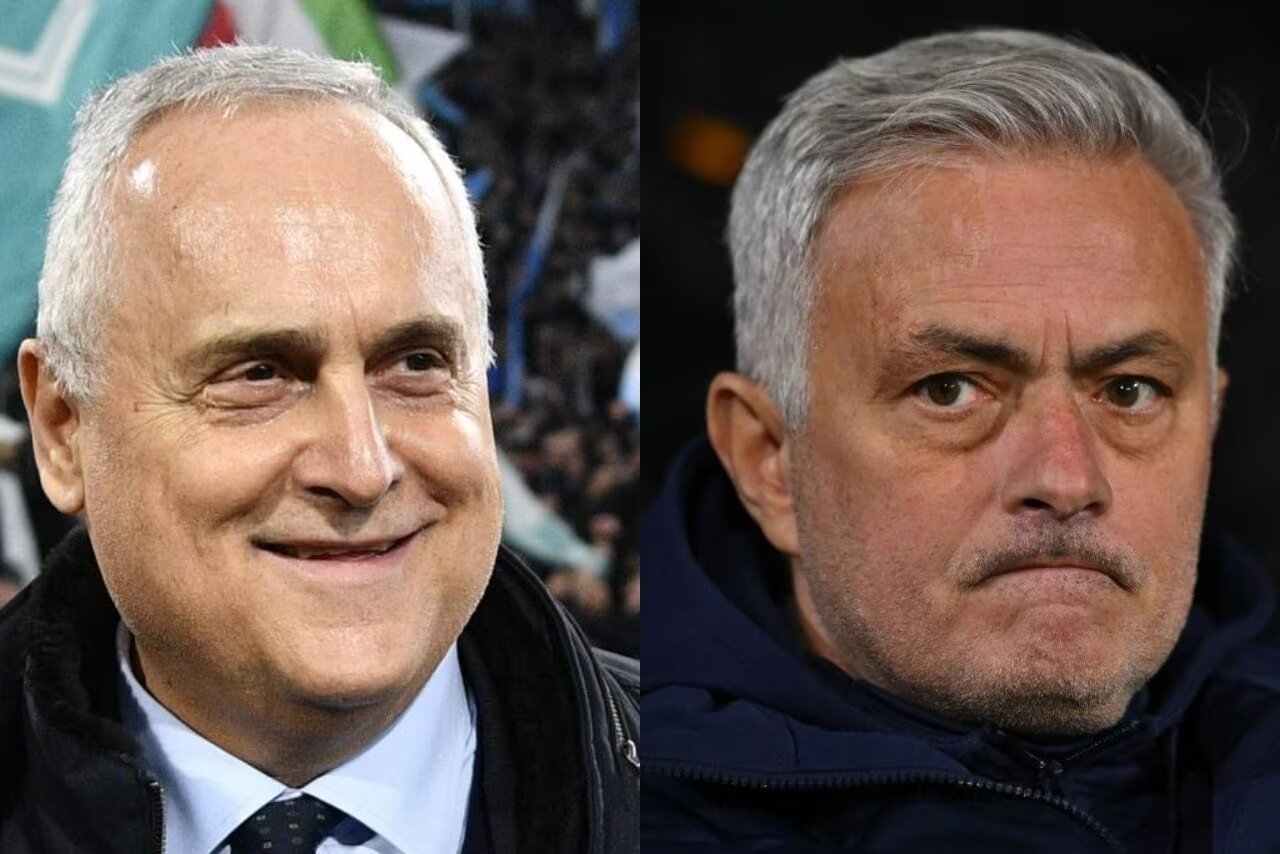 Mourinho Lotito Lazio Roma